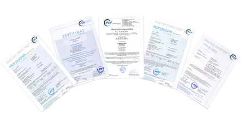 Zertifikate und Prüfzeugnisse transparent zertifikate vorschaubild