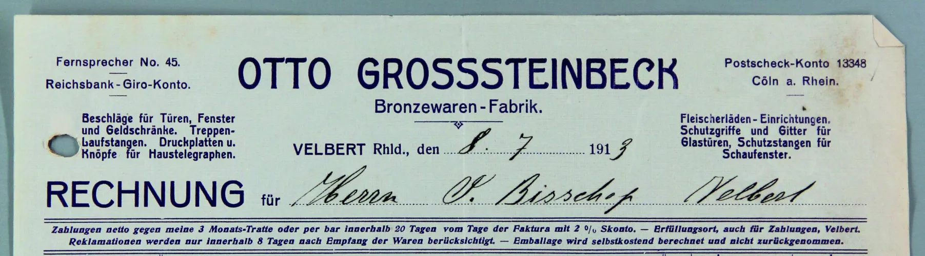 Otto Grosssteinbeck, Velbert Otto Grosssteinbeck